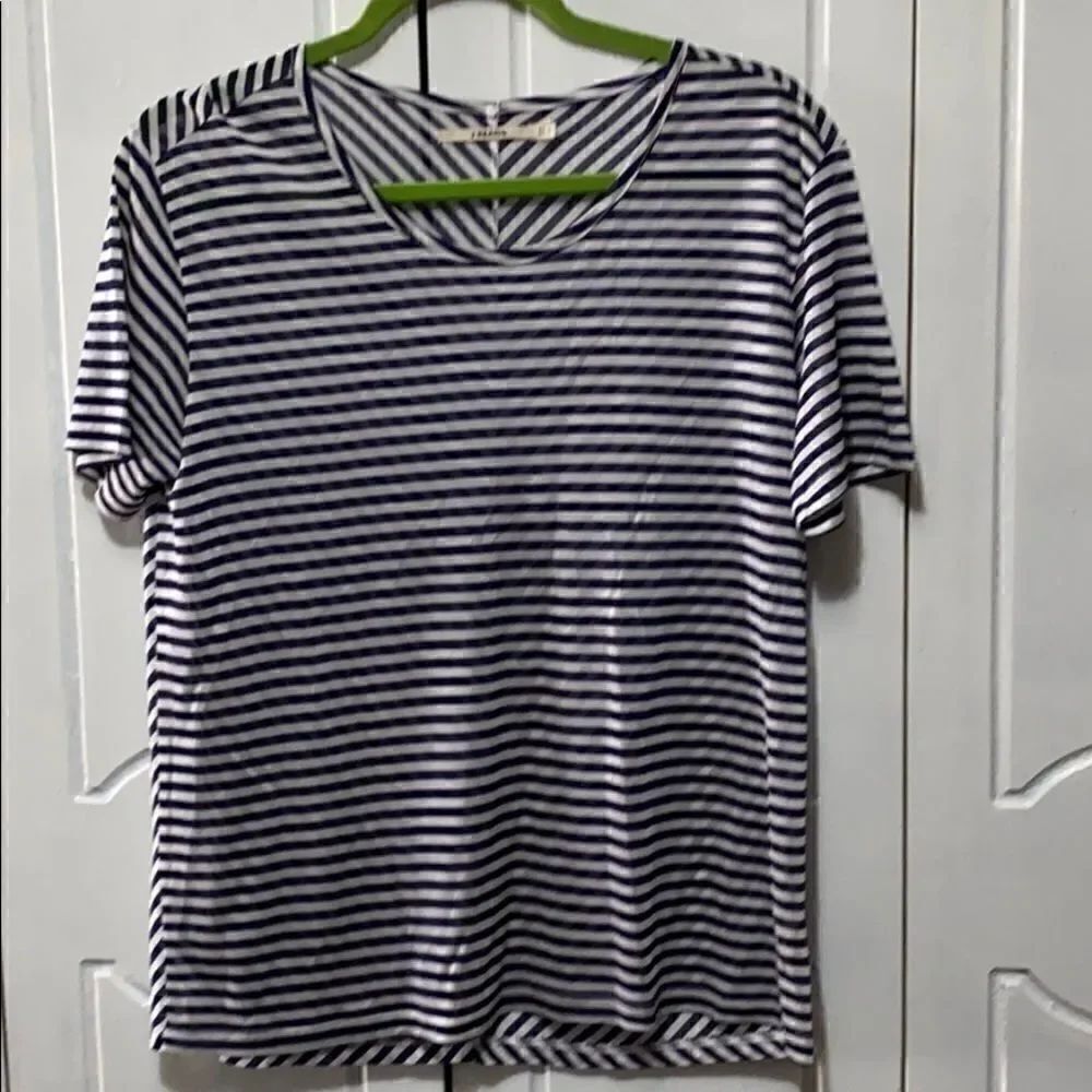 J Brand navy/white striped top blouse size small